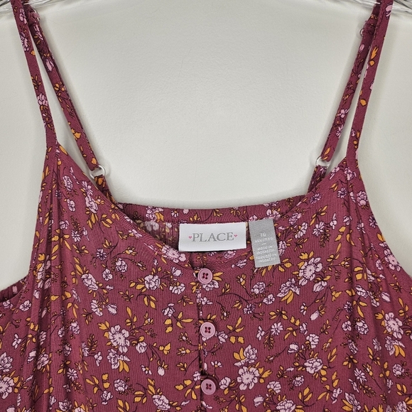The Children's Place Girls 16 Floral Sleeveless Tiered Adjustable Straps Dress - Picture 3 of 13
